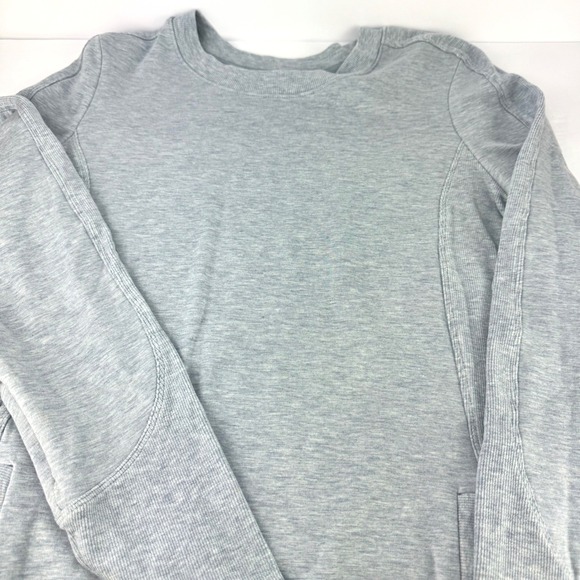 Athleta L Blue Heathered Long Sleeve Pockets Sweatshirt Dress Women Athleisure - Picture 7 of 12